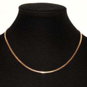 ✨ Gold Herringbone Chain Necklace 18" Length • Classic Silhouette •